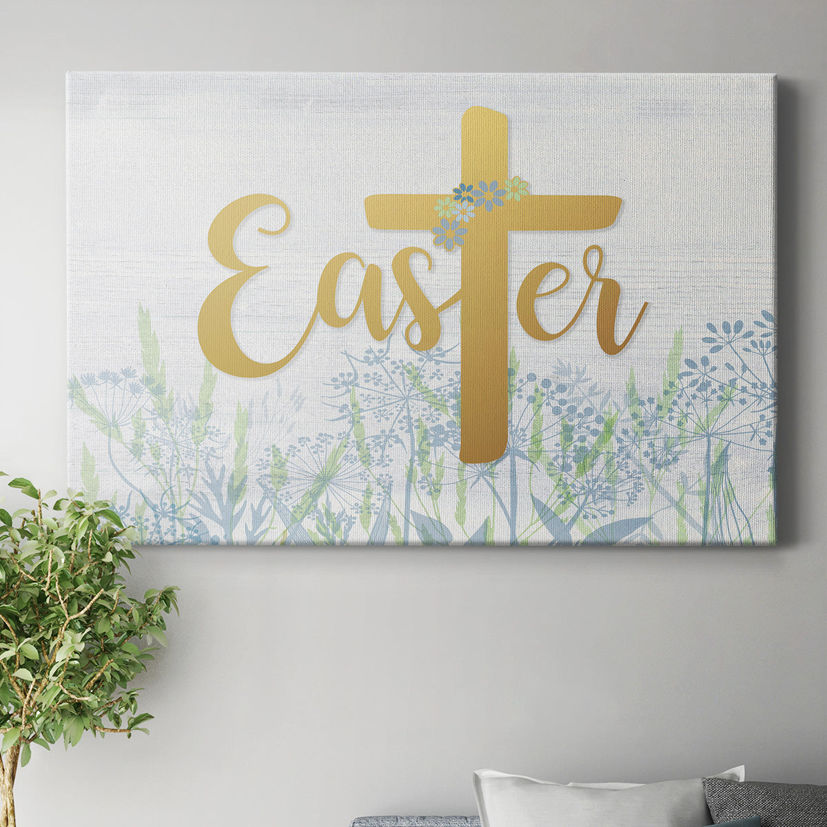 Easter Wildflowers Premium Gallery Wrapped Canvas - Ready to Hang