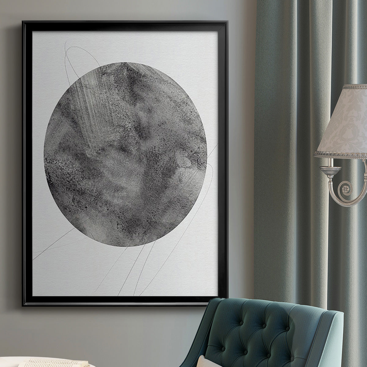 Graphite Moon II Premium Framed Print - Ready to Hang