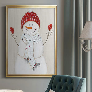 Festive Snowman III Premium Framed Print - Ready to Hang