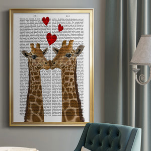 Giraffe Love Premium Framed Print - Ready to Hang