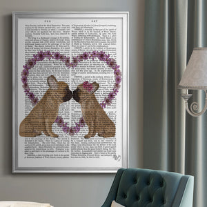 French Kiss and Flower Heart Premium Framed Print - Ready to Hang