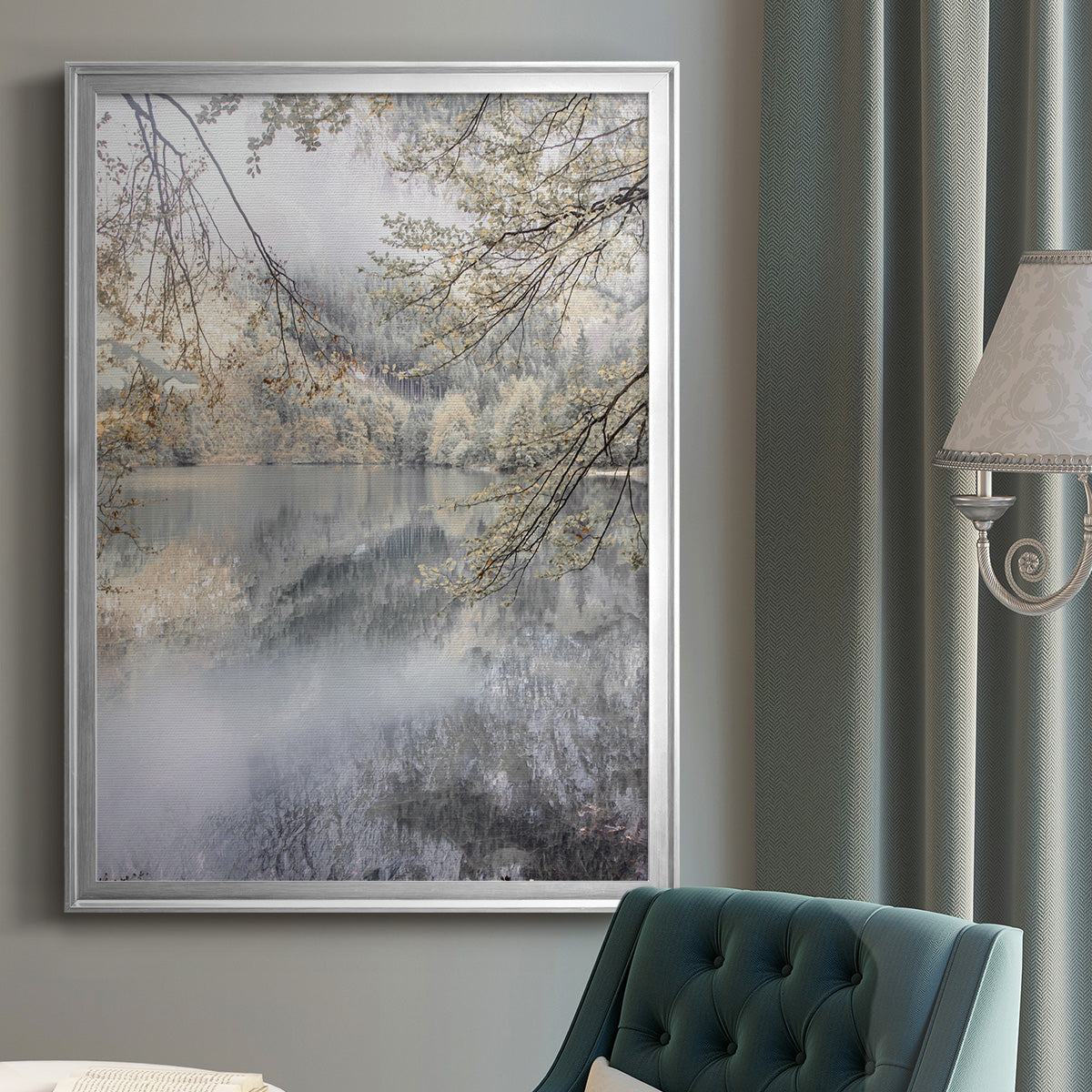 Misty Lake Premium Framed Print - Ready to Hang