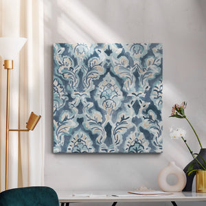 Blue & Khaki Motif I-Premium Gallery Wrapped Canvas - Ready to Hang