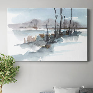 Winter Stream Watercolor I Premium Gallery Wrapped Canvas - Ready to Hang