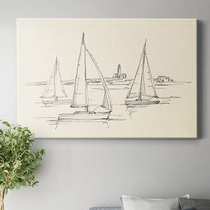 Coastal Contour Sketch II Premium Gallery Wrapped Canvas - Ready to Hang
