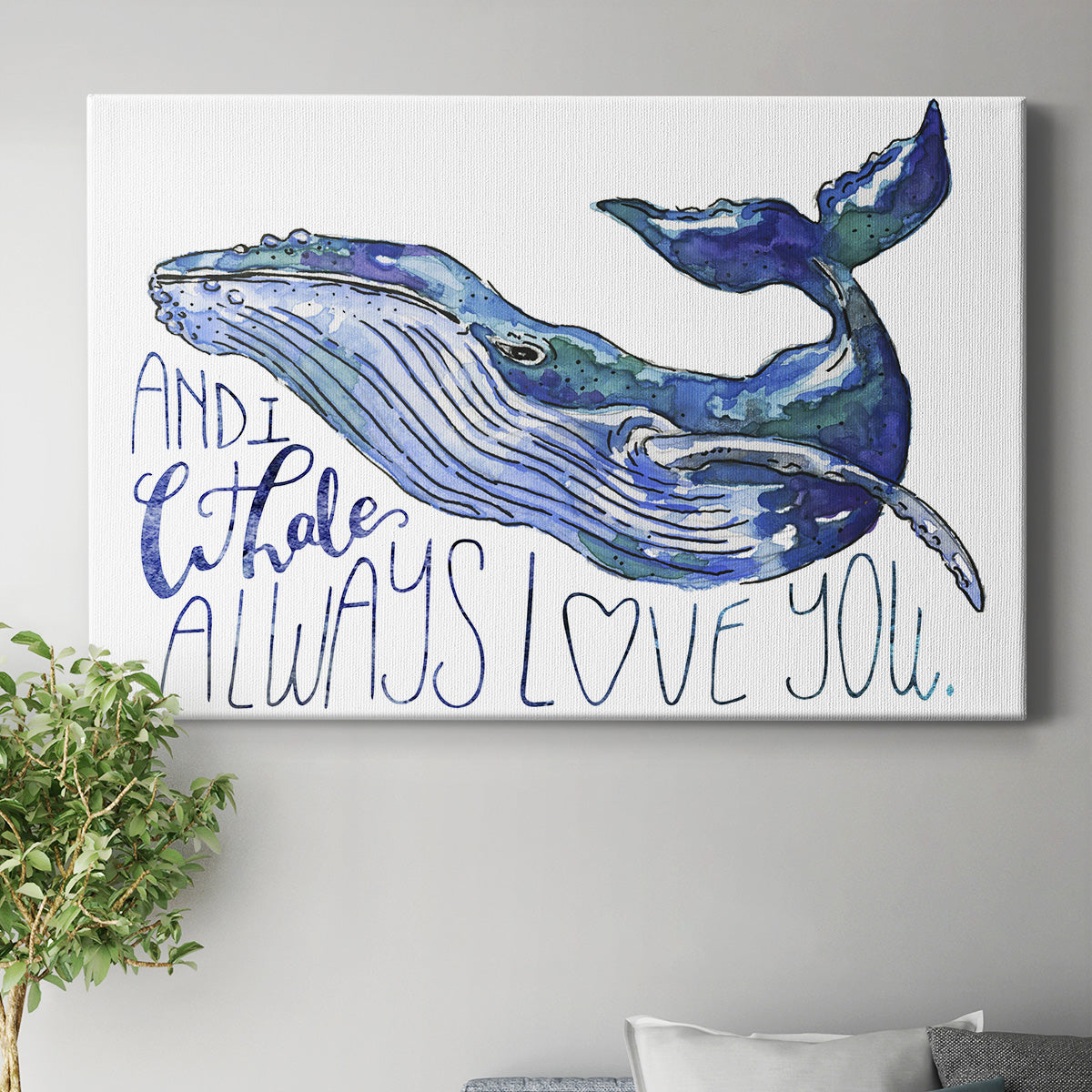 Whale Love I Premium Gallery Wrapped Canvas - Ready to Hang