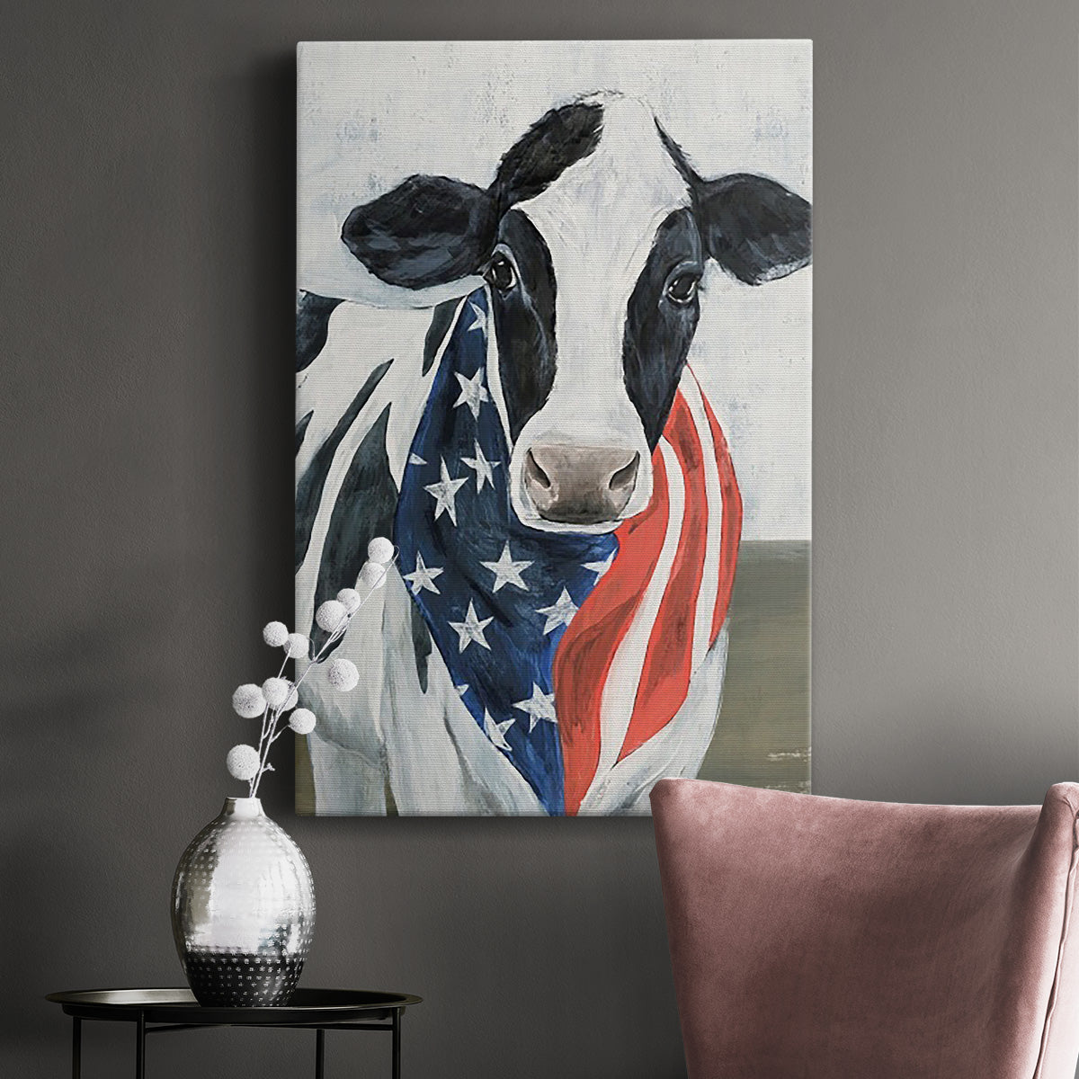 American Cow II Premium Gallery Wrapped Canvas - Ready to Hang