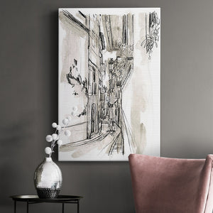 Europe Street Sketches I Premium Gallery Wrapped Canvas - Ready to Hang