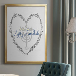 Hanukkah Heart Premium Framed Print - Ready to Hang