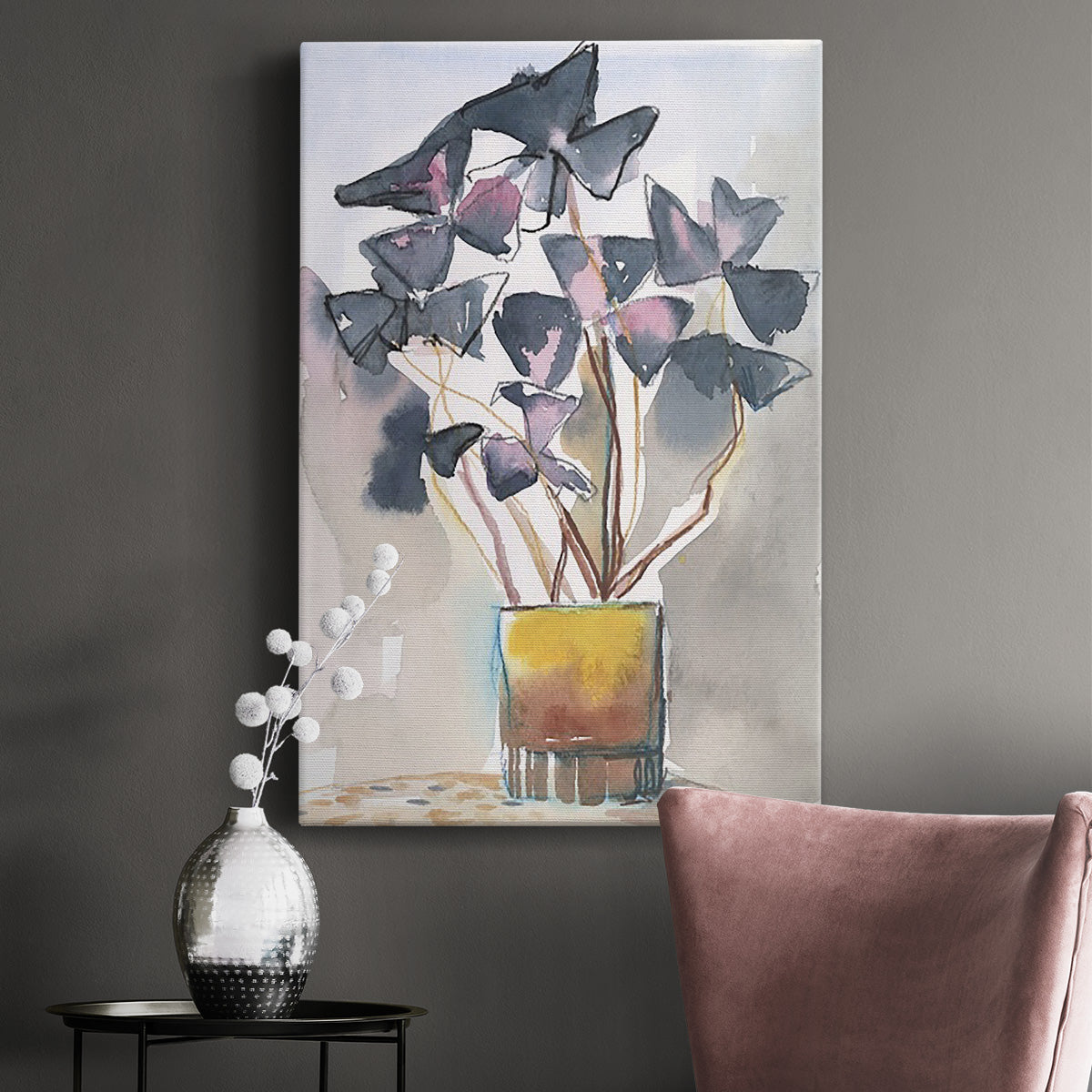 Oxalis in Vase II Premium Gallery Wrapped Canvas - Ready to Hang
