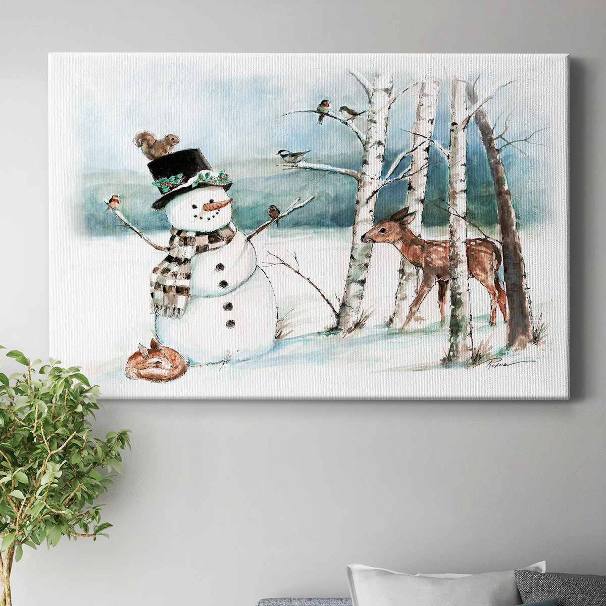 Snow Friends - Premium Gallery Wrapped Canvas  - Ready to Hang