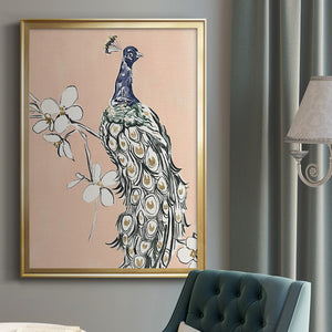 Peacock in Gold III Premium Framed Print - Ready to Hang