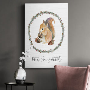Harvest Home Squirrel Premium Gallery Wrapped Canvas - Ready to Hang
