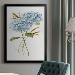 Petite Blue Hydrangea I Premium Framed Print - Ready to Hang