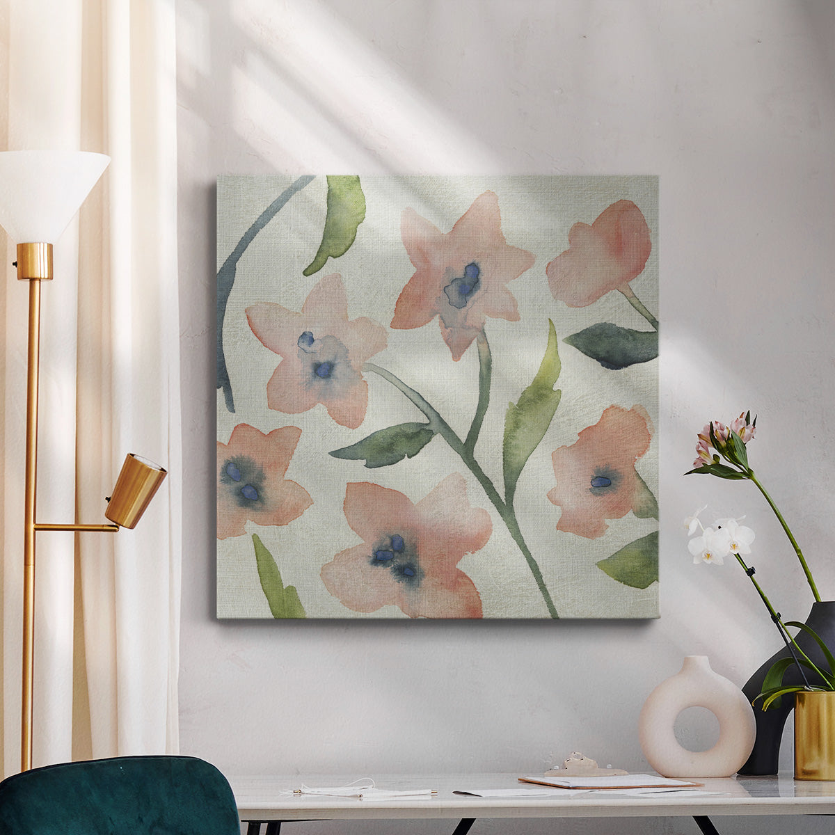 Blush Pink Blooms III-Premium Gallery Wrapped Canvas - Ready to Hang