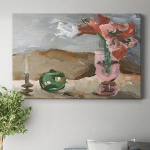 Vase of Pink Flowers II Premium Gallery Wrapped Canvas - Ready to Hang
