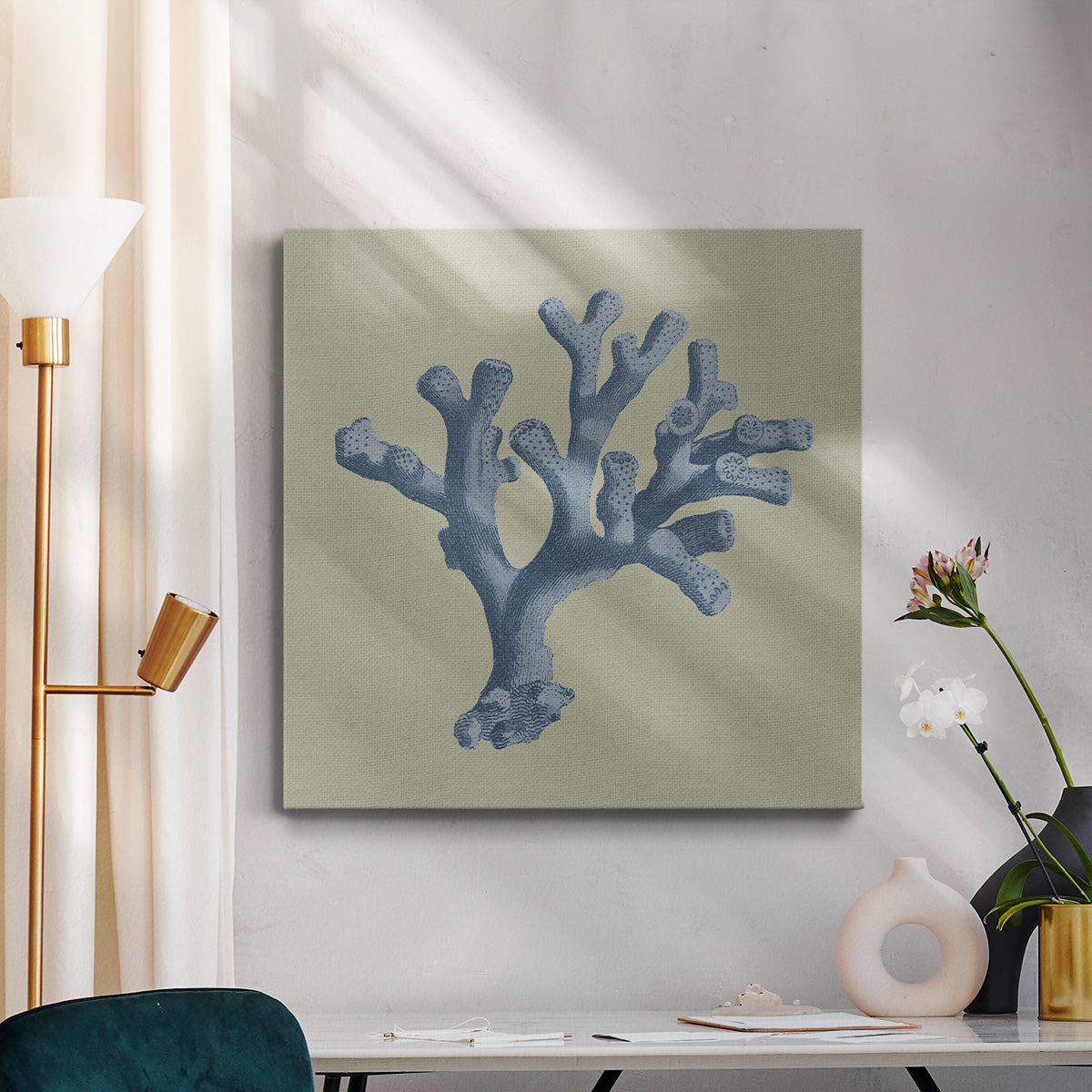 Chambray Coral II-Premium Gallery Wrapped Canvas - Ready to Hang