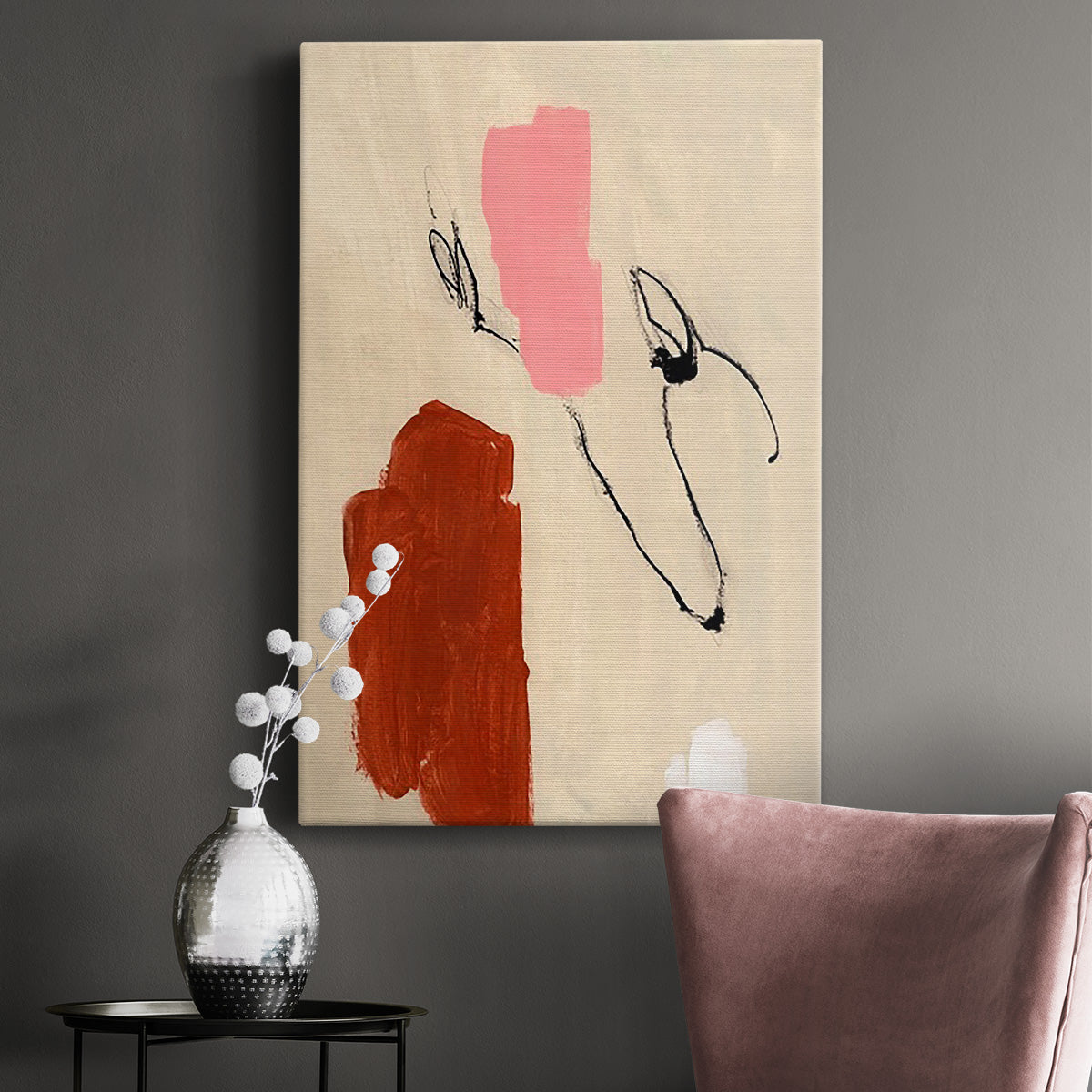 Terra Rosa Abstract I Premium Gallery Wrapped Canvas - Ready to Hang