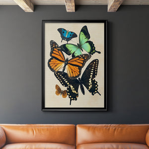 Collaged Butterflies I Premium Framed Print - Ready to Hang