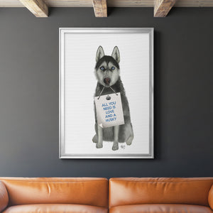 Love and Husky Premium Framed Print - Ready to Hang