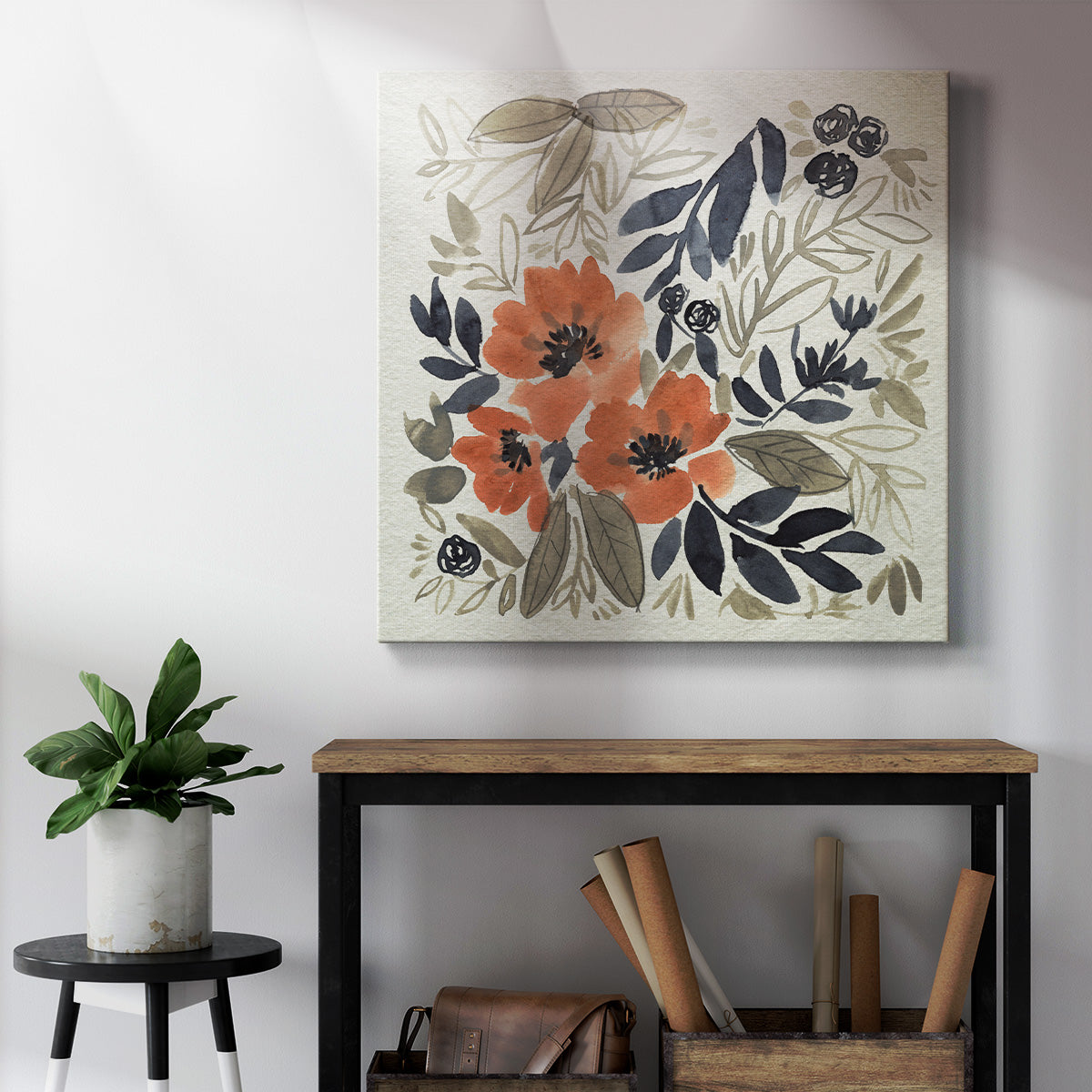 Sienna & Paynes Flowers II-Premium Gallery Wrapped Canvas - Ready to Hang