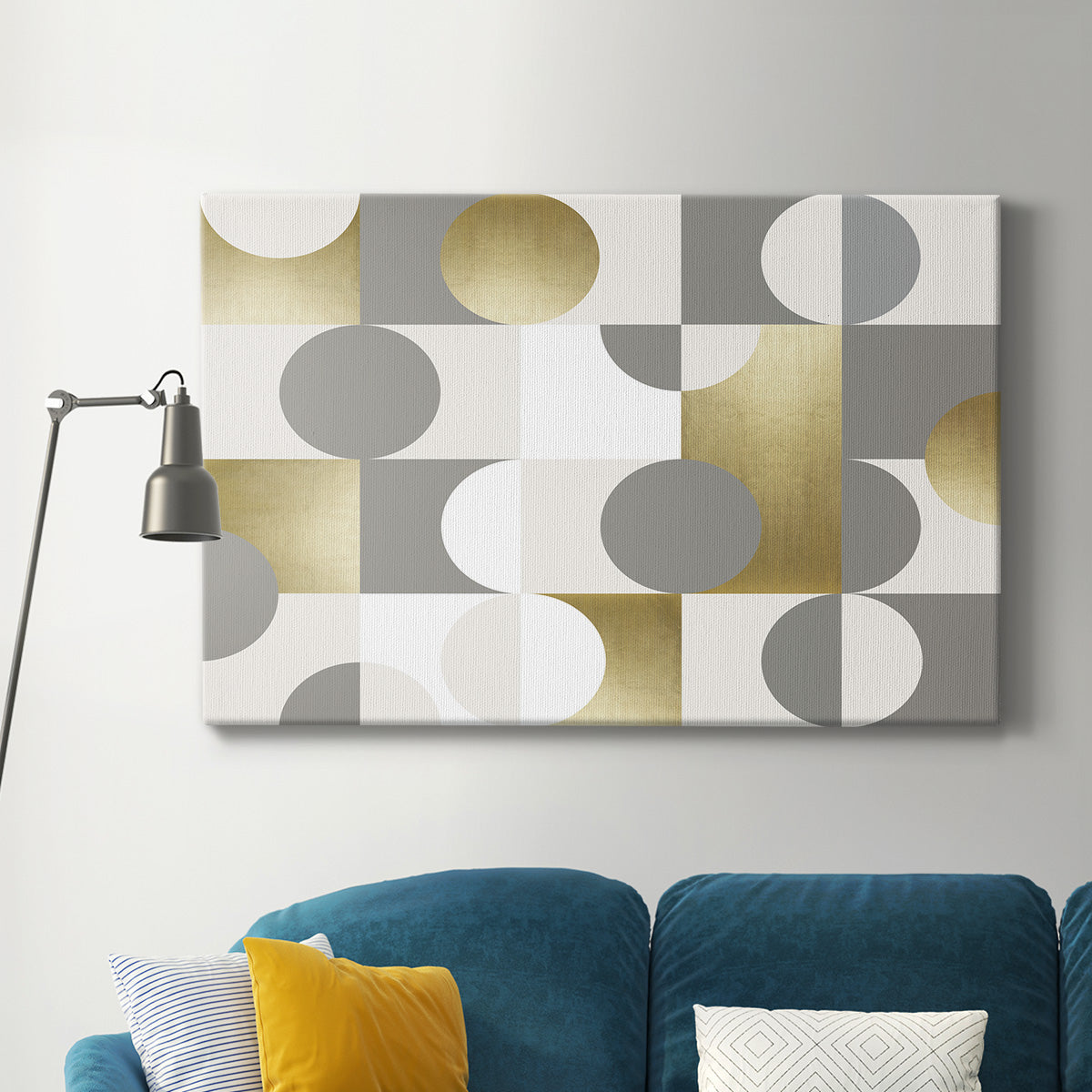 Modern Gold Reflections Premium Gallery Wrapped Canvas - Ready to Hang