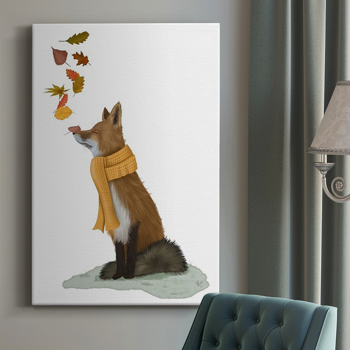 Fox Leaves on Nose Premium Gallery Wrapped Canvas - Ready to Hang