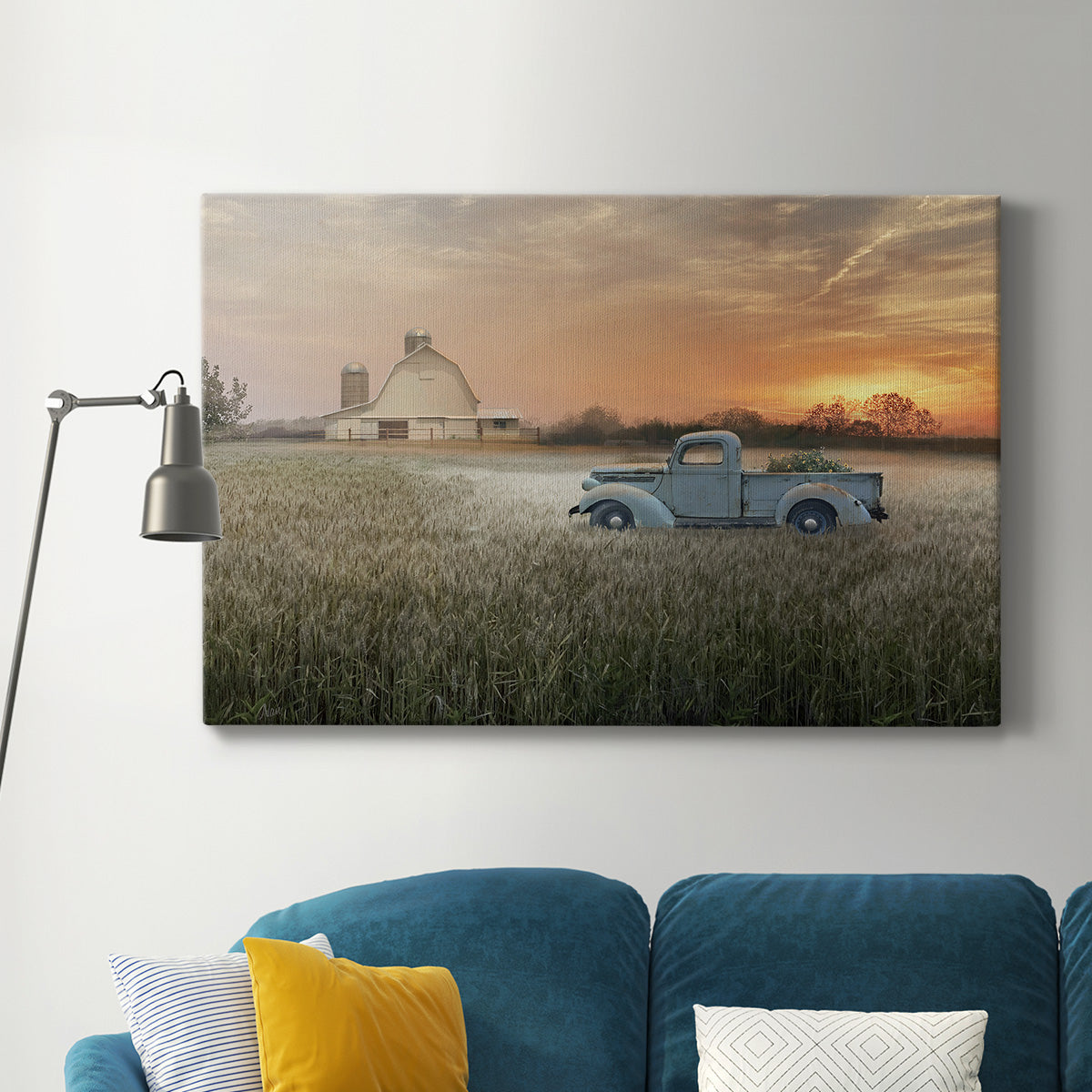 Evening Farm Premium Gallery Wrapped Canvas - Ready to Hang