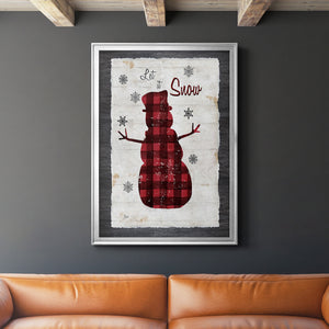 Checkered Snowman I Premium Framed Print - Ready to Hang