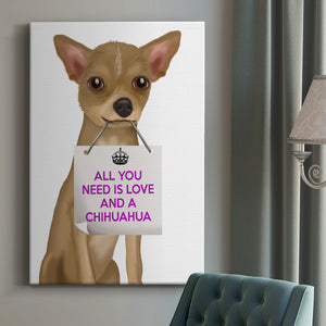 Love and Chihuahua Premium Gallery Wrapped Canvas - Ready to Hang