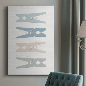 Laundry Pins Premium Gallery Wrapped Canvas - Ready to Hang