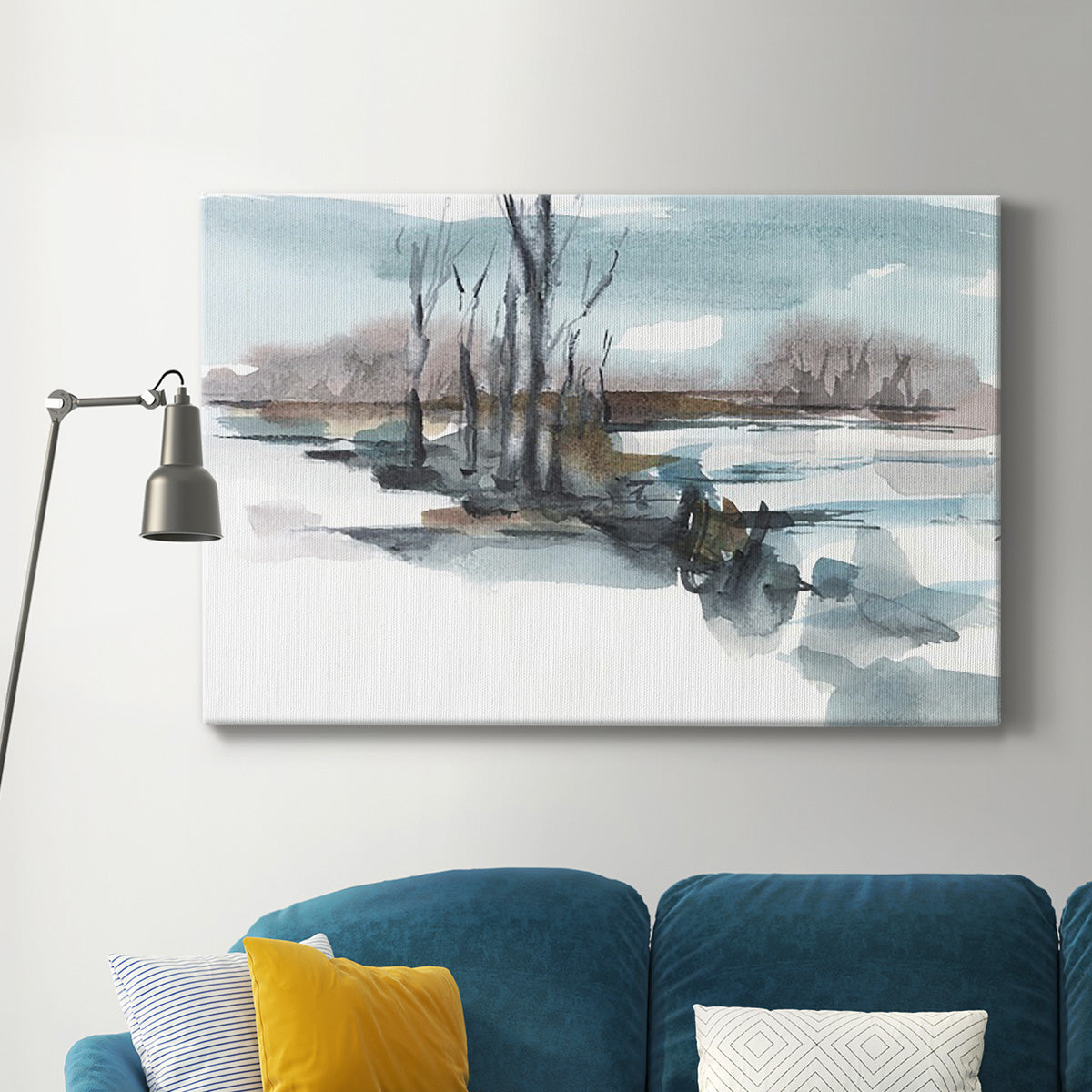 Winter Stream Watercolor II Premium Gallery Wrapped Canvas - Ready to Hang