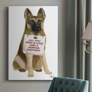 Love and German Shepherd Premium Gallery Wrapped Canvas - Ready to Hang
