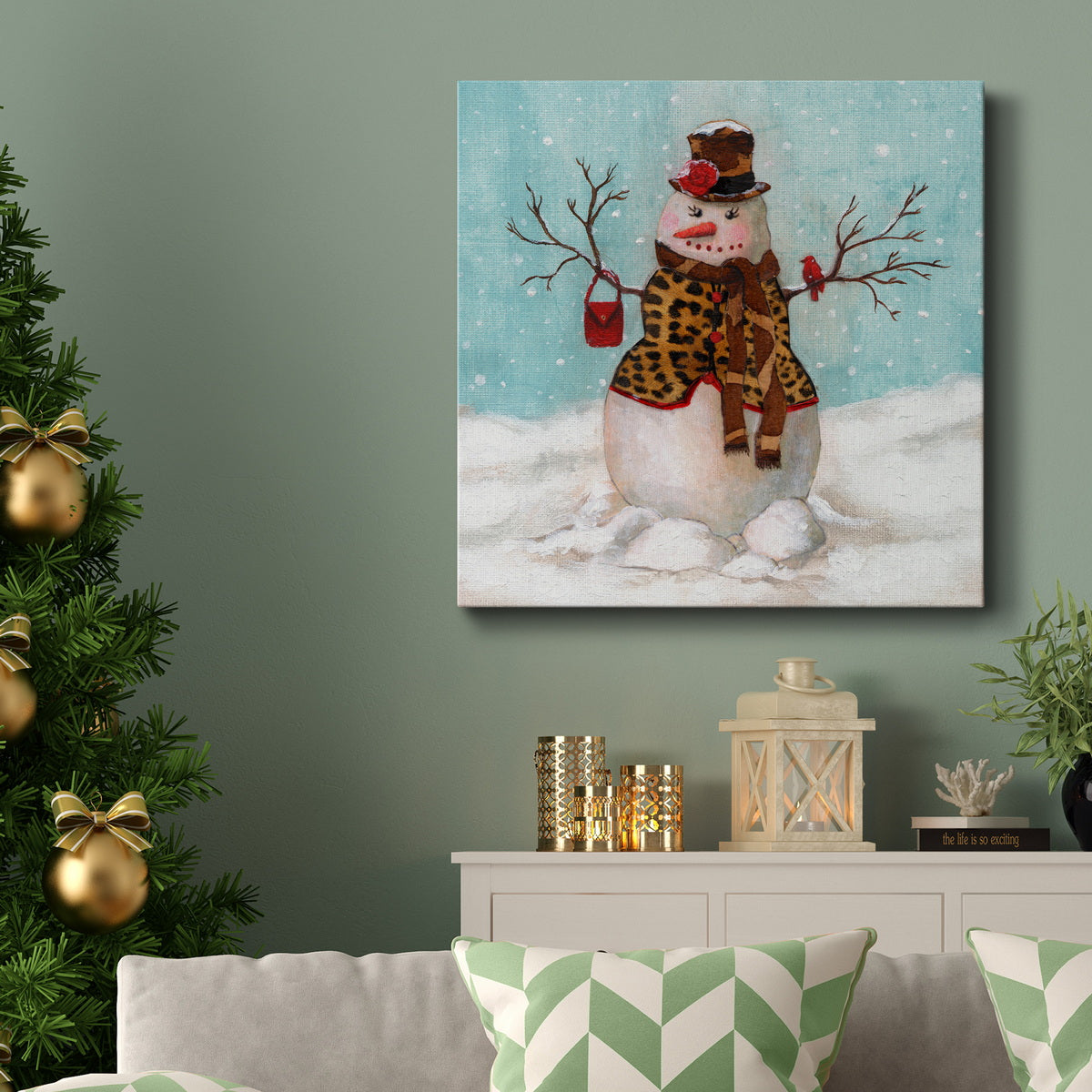 Snowwoman-Premium Gallery Wrapped Canvas - Ready to Hang