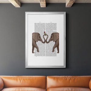 Elephants Heart and Rose Premium Framed Print - Ready to Hang