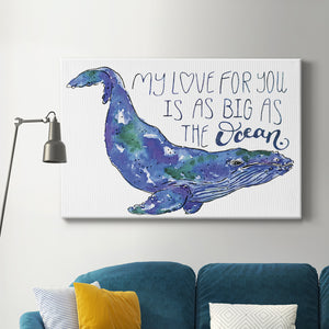 Whale Love II Premium Gallery Wrapped Canvas - Ready to Hang