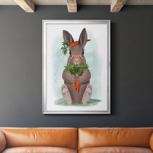 Rabbit Carrot Hug Premium Framed Print - Ready to Hang