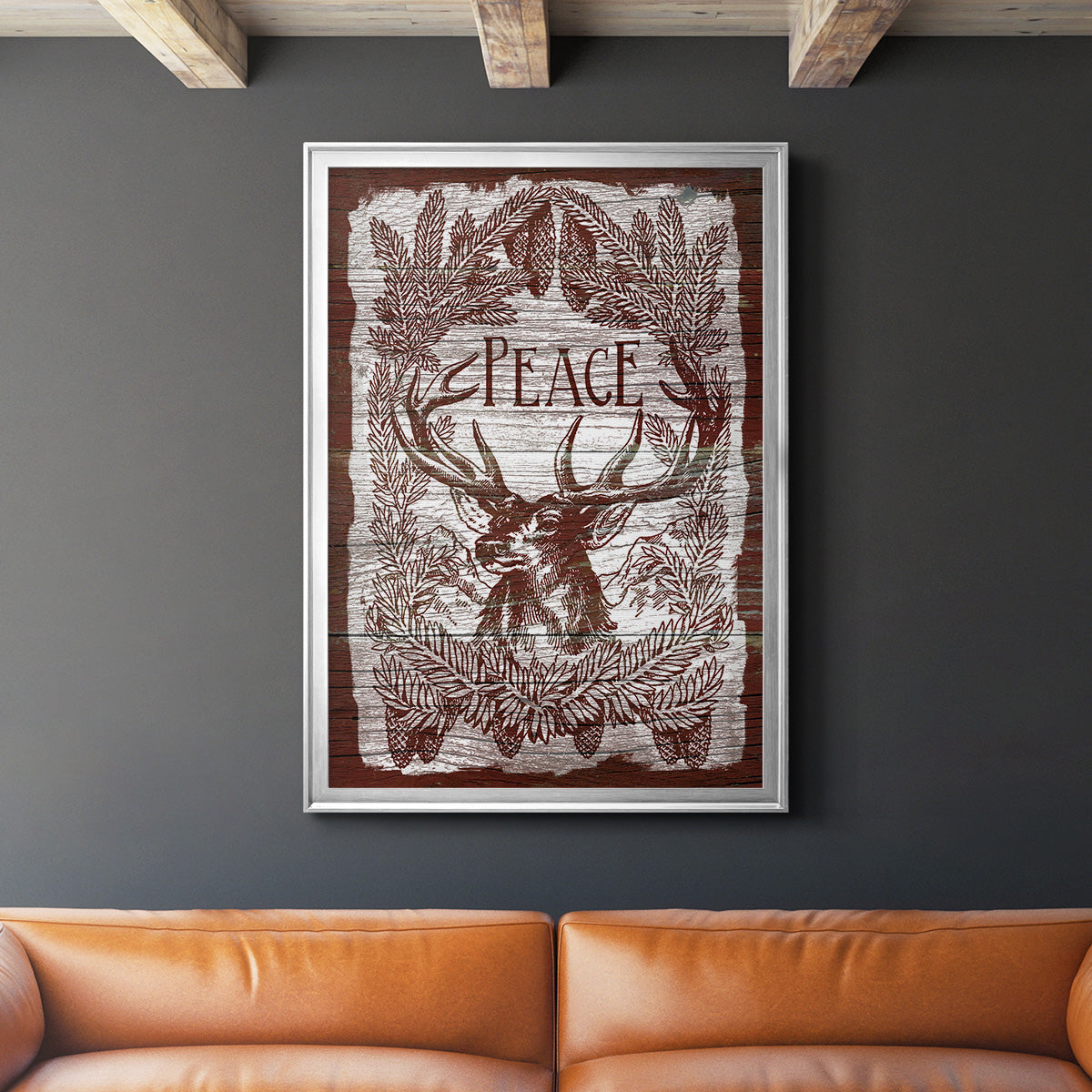 Red Wood Peace Premium Framed Print - Ready to Hang
