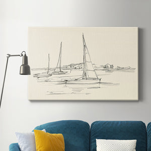Coastal Contour Sketch I Premium Gallery Wrapped Canvas - Ready to Hang