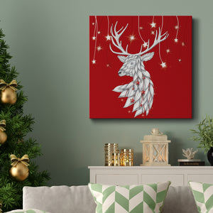White Deer and Hanging Stars-Premium Gallery Wrapped Canvas - Ready to Hang