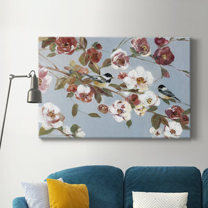 Chickadees and Blossoms II Premium Gallery Wrapped Canvas - Ready to Hang