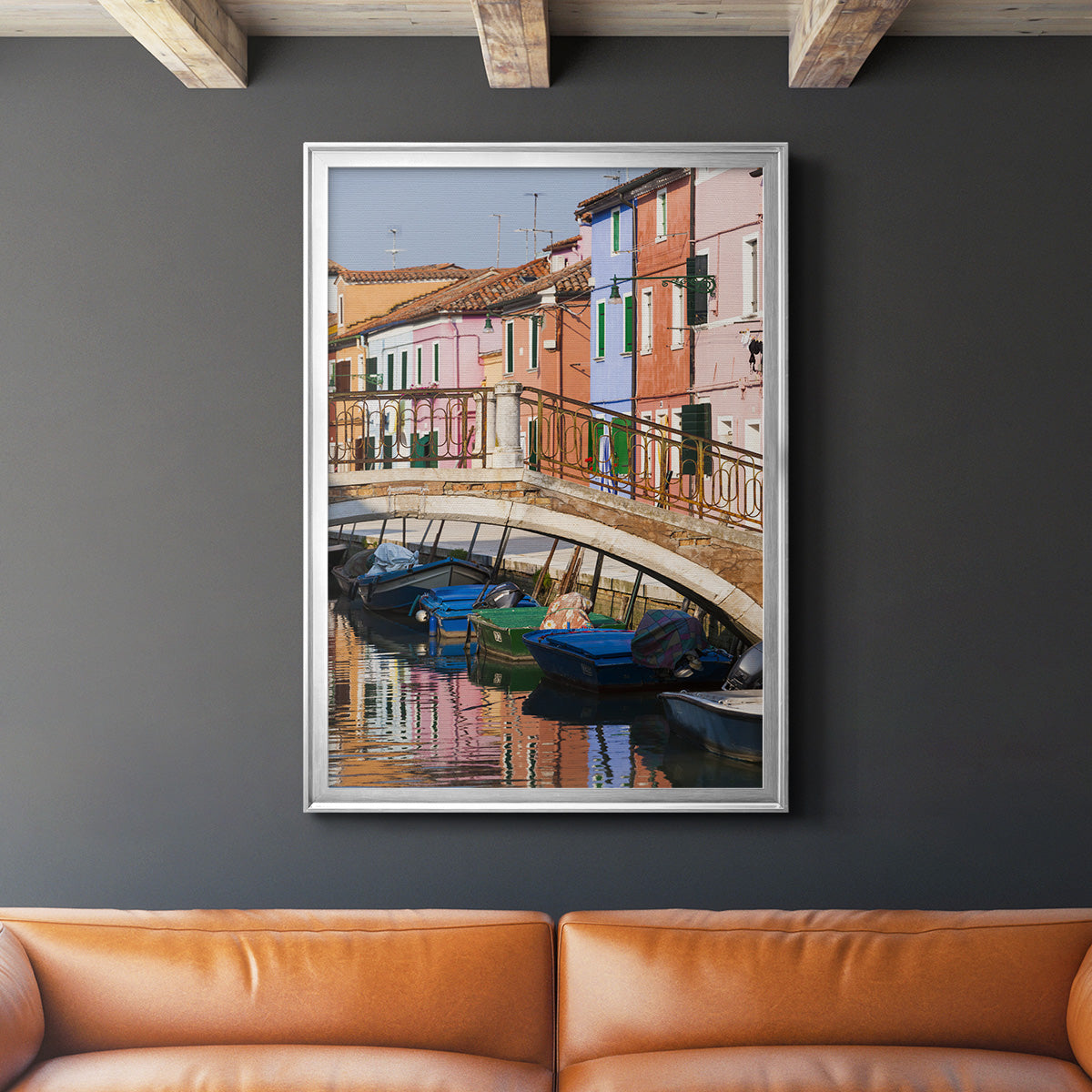 Colorful Canal Premium Framed Print - Ready to Hang