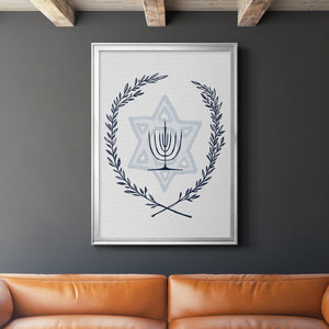 Happy Hanukkah I Premium Framed Print - Ready to Hang