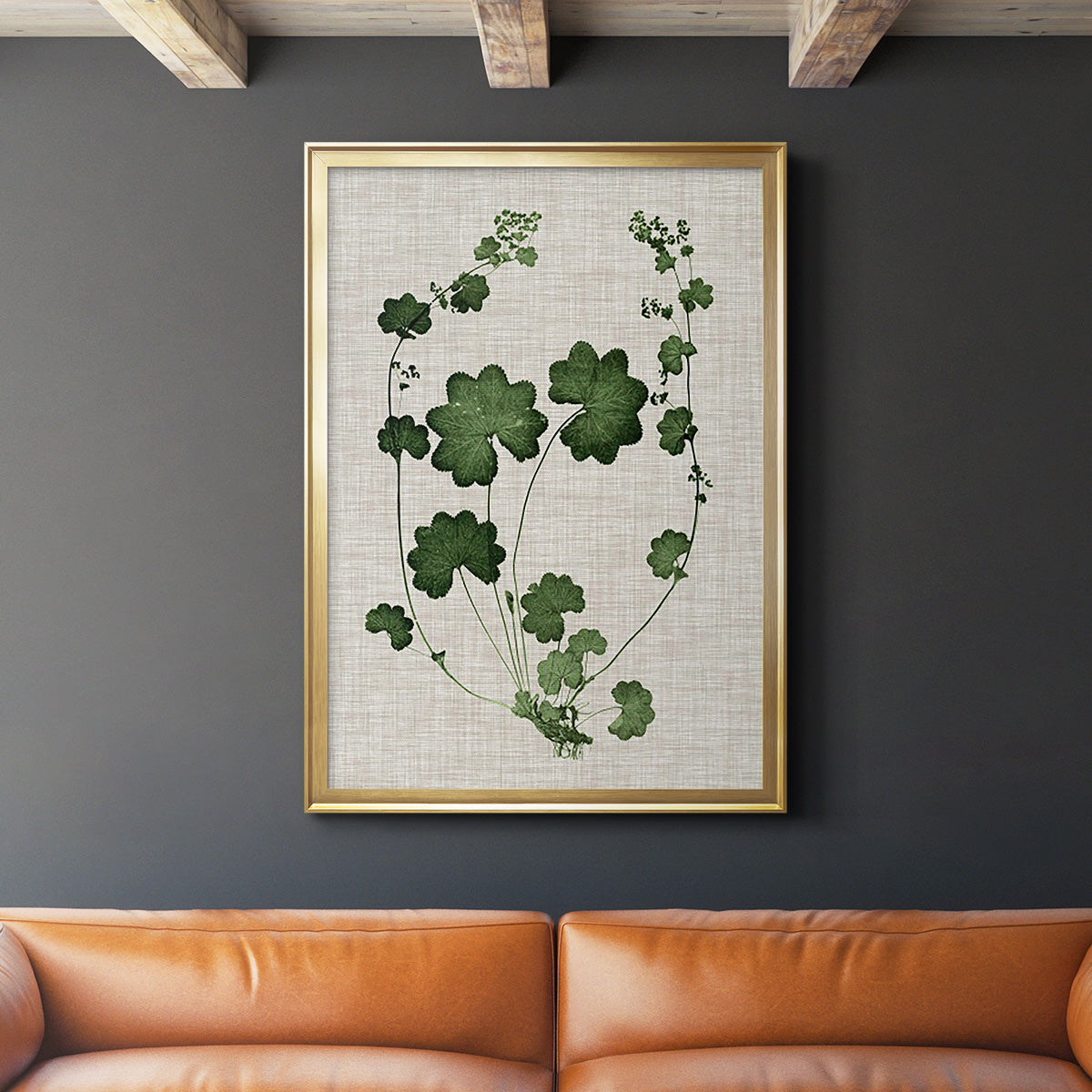 Forest Foliage on Linen II Premium Framed Print - Ready to Hang