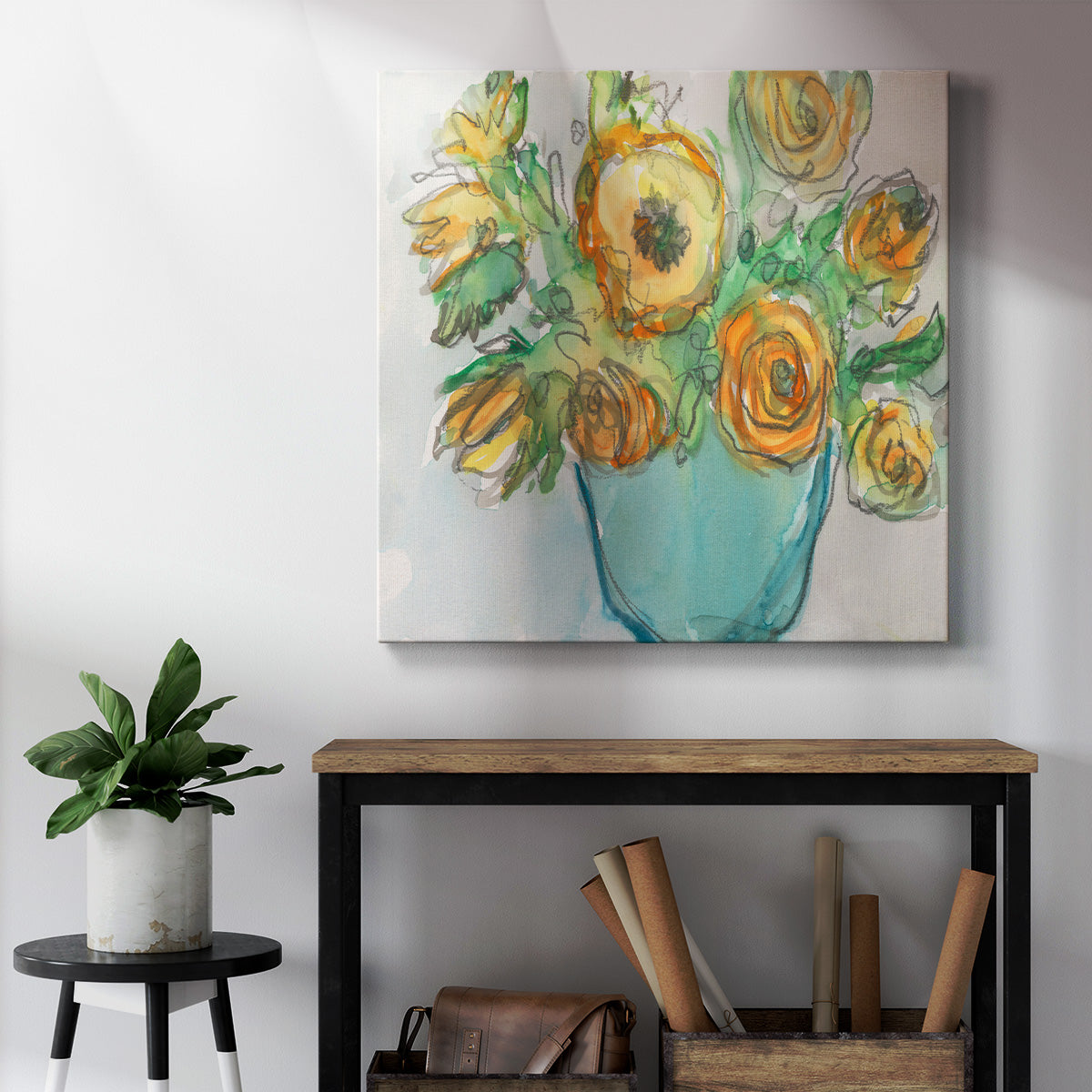 Spring Floral Accent II-Premium Gallery Wrapped Canvas - Ready to Hang
