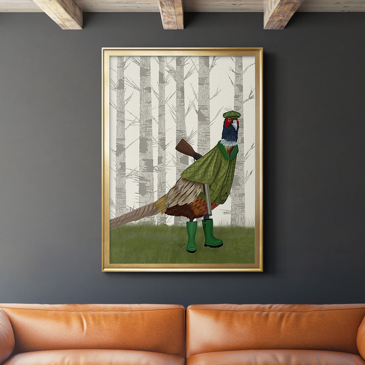 Pheasant Shooting Party 2 Premium Framed Print - Ready to Hang