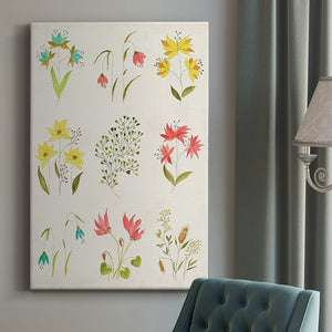 Floral Gatherings Grid Premium Gallery Wrapped Canvas - Ready to Hang