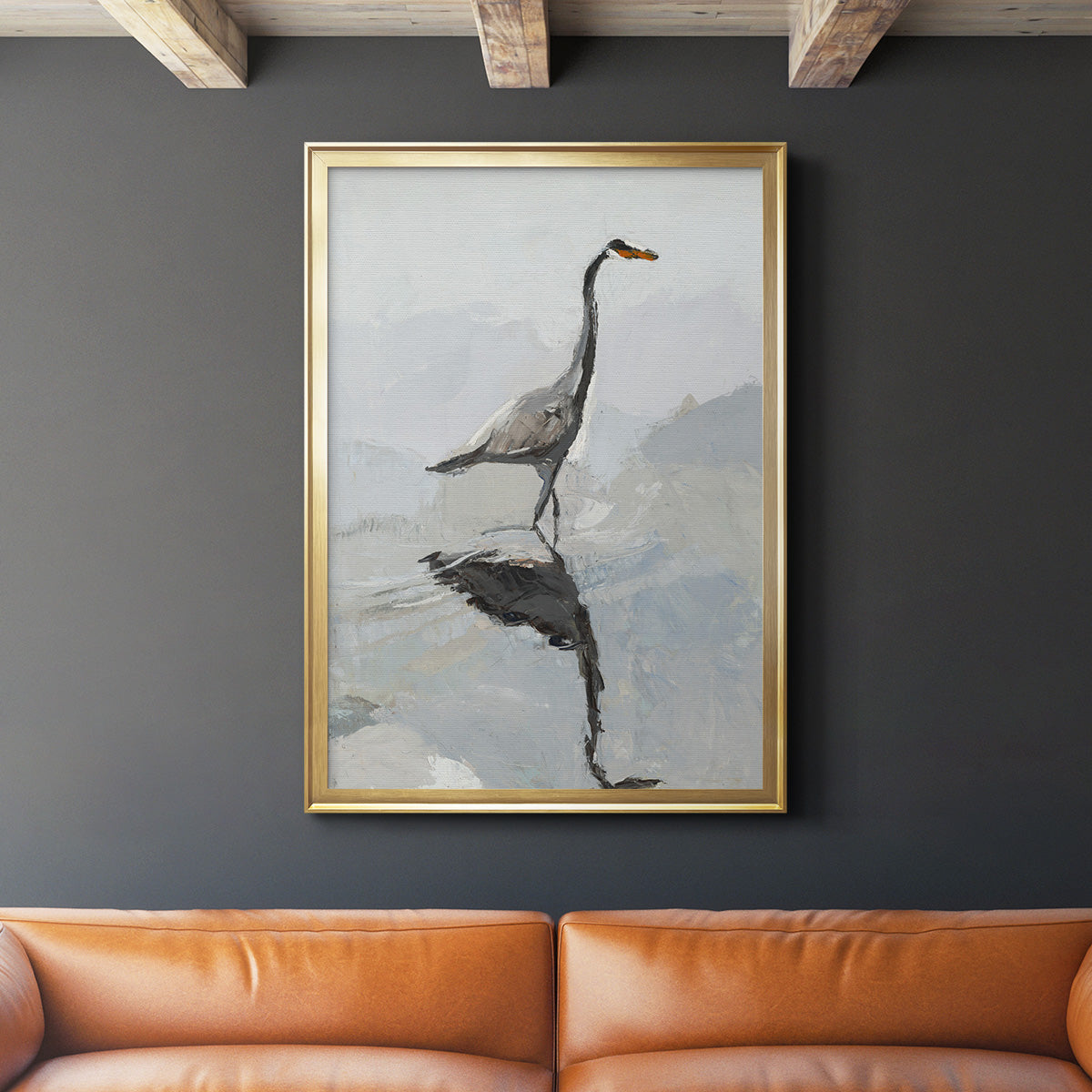 Heron Premium Framed Print - Ready to Hang