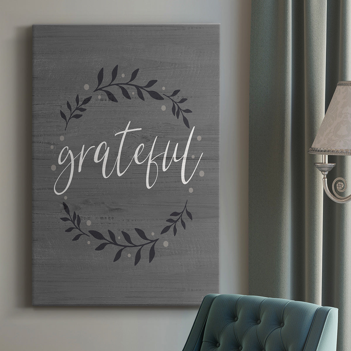 Grateful Wreath Premium Gallery Wrapped Canvas - Ready to Hang