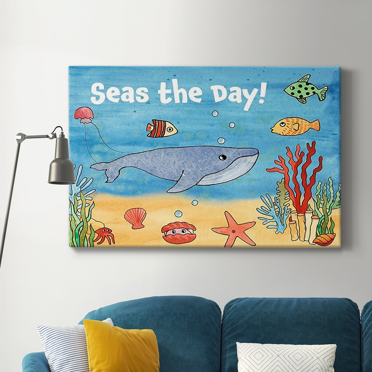 Cute Sea Creatures II Premium Gallery Wrapped Canvas - Ready to Hang